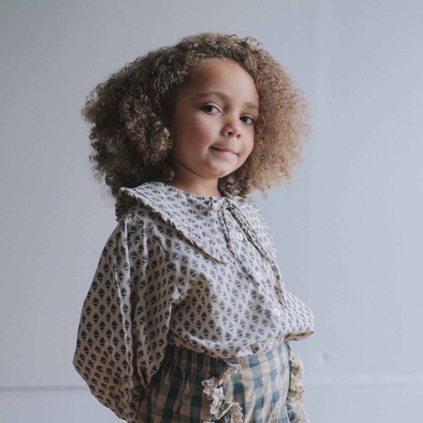 Blouse fille Helga à fleurs l Little Cotton Clothes l Rose Et